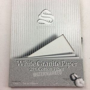 Southworth White Granite Watermarked Paper 25% Cotton Fiber Laser Inkjet Compati